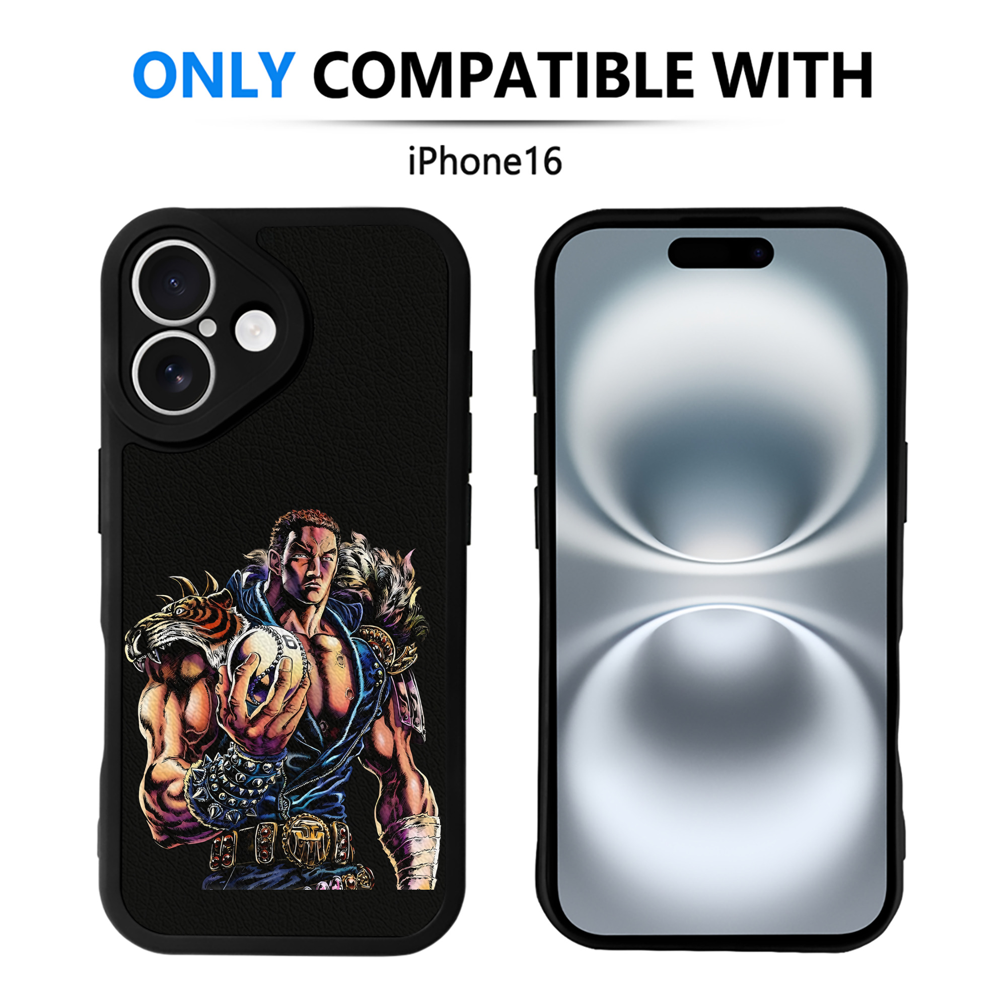 （画像用） 北斗の拳 Fist of the North Star 【iPhone 16シリーズ対応】シリコンスマホケース（レザー調） 材質：シリコン